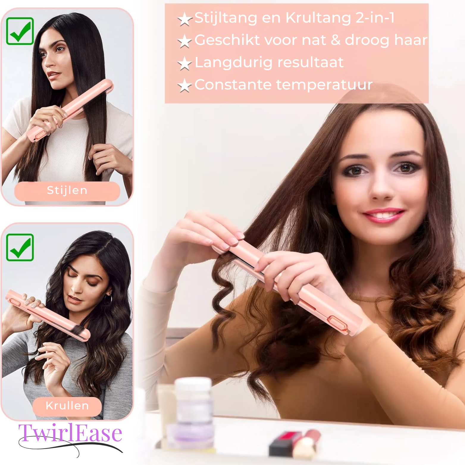 TwirlEase USB Mini Krultang & Stijltang