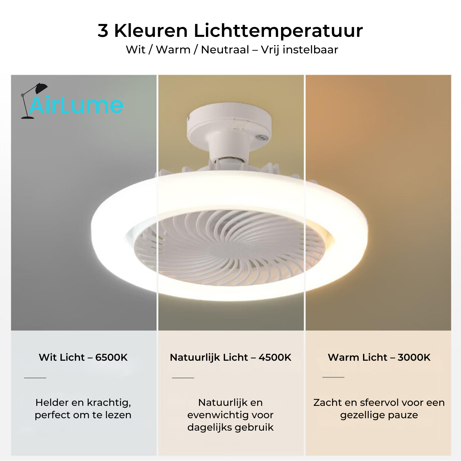 AirLume LED Plafondventilator met Afstandsbediening