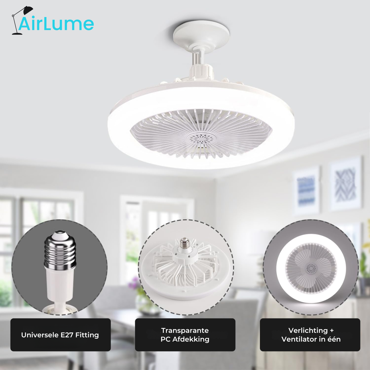 AirLume LED Plafondventilator met Afstandsbediening